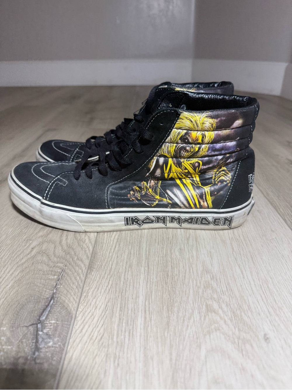 Iron Maiden Graphic High-Top Vans, size 12